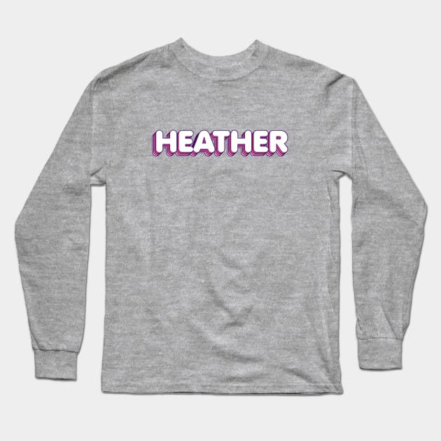 Pink Layers Heather Name Label Long Sleeve T-Shirt by KedaiComel